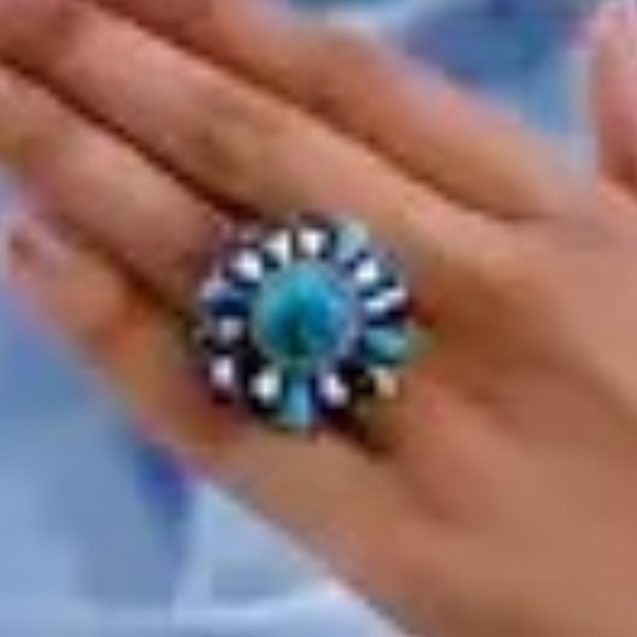 Blue Moon Turquoise and White Buffalo Gemstone Ring in Sterling Silver Sz 7 NWT - Picture 7 of 7